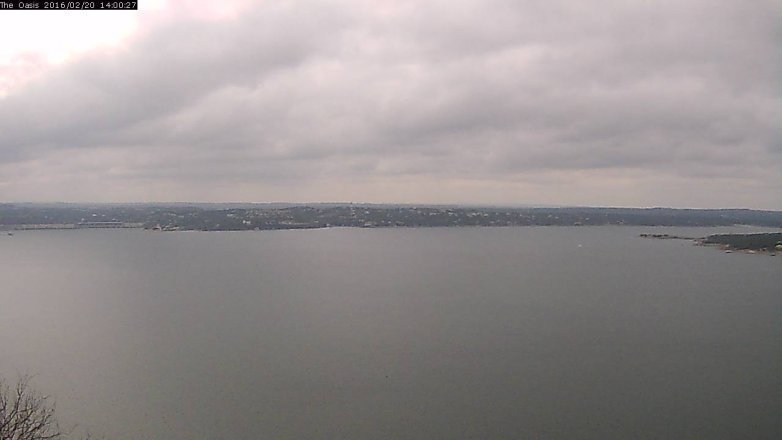 Lake Travis webcam, February 20, 2016 1:05 PM CT