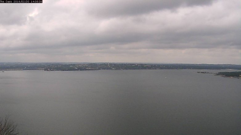 Lake Travis webcam, February 20, 2016 1:15 PM CT