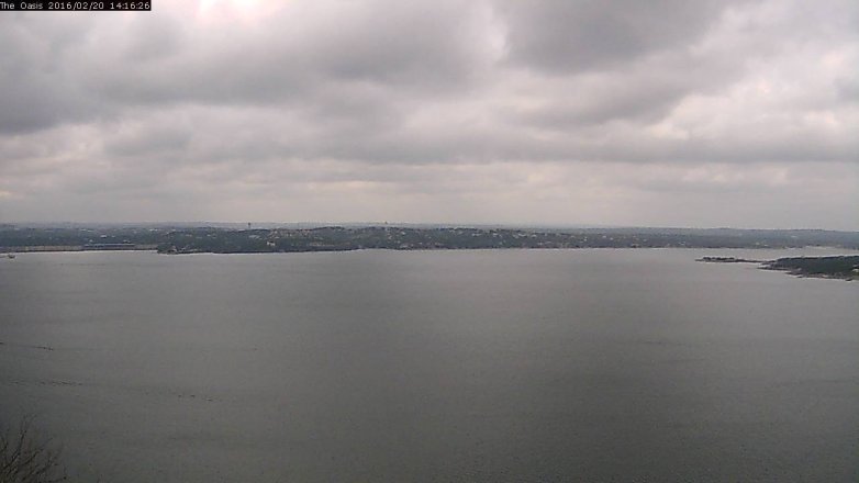 Lake Travis webcam, February 20, 2016 1:25 PM CT