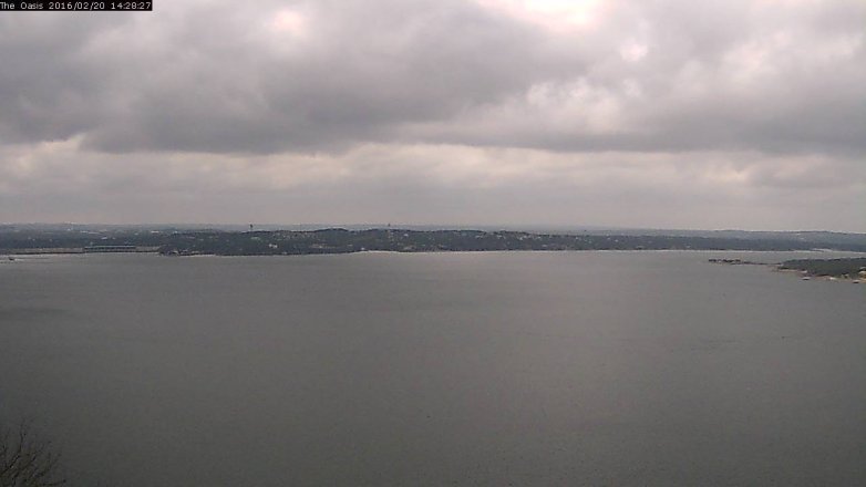 Lake Travis webcam, February 20, 2016 1:35 PM CT