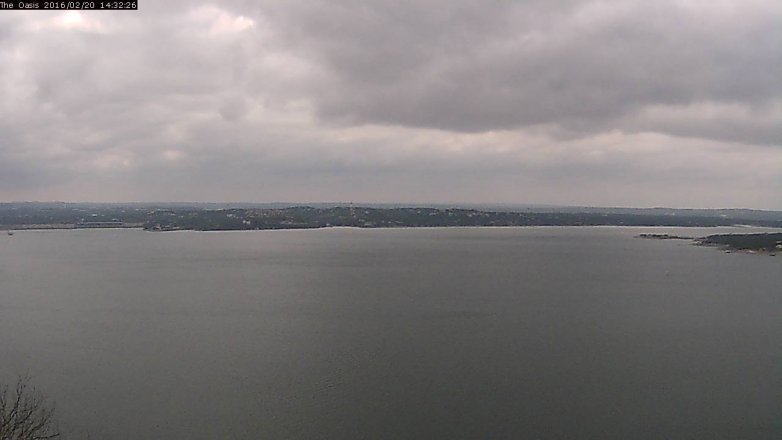 Lake Travis webcam, February 20, 2016 1:40 PM CT