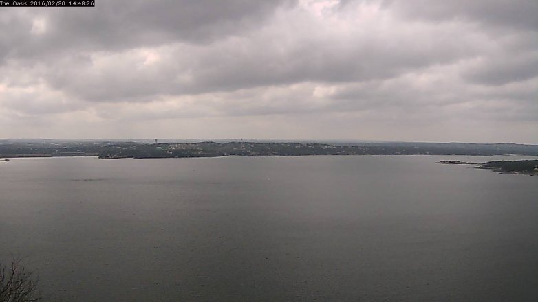 Lake Travis webcam, February 20, 2016 1:55 PM CT