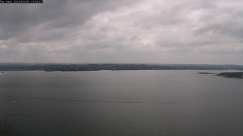 Lake Travis webcam, February 20, 2016 2:05 PM CT