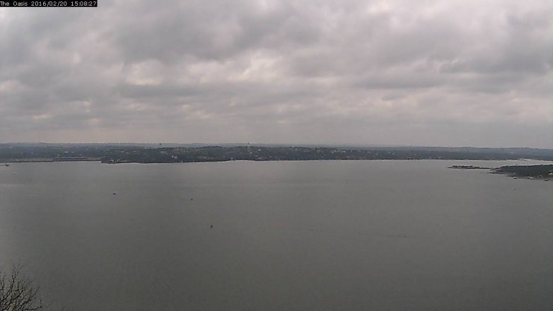 Lake Travis webcam, February 20, 2016 2:15 PM CT