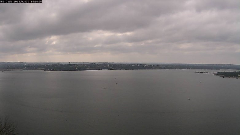 Lake Travis webcam, February 20, 2016 2:20 PM CT