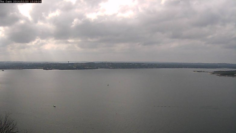 Lake Travis webcam, February 20, 2016 2:35 PM CT