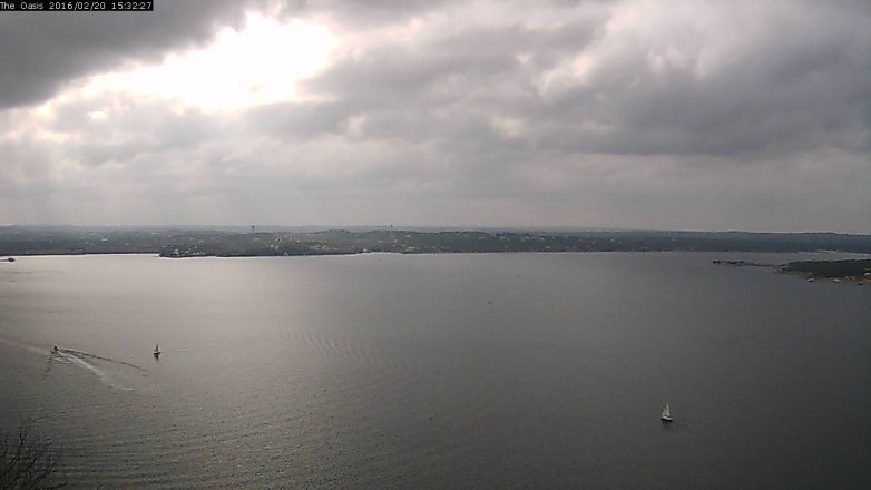 Lake Travis webcam, February 20, 2016 2:40 PM CT