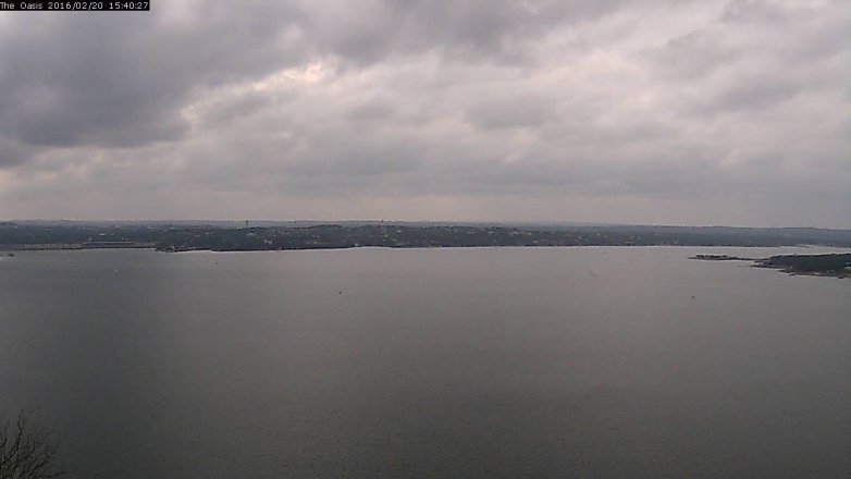 Lake Travis webcam, February 20, 2016 2:45 PM CT
