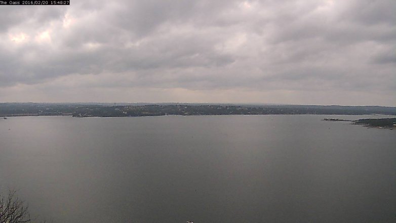 Lake Travis webcam, February 20, 2016 2:55 PM CT
