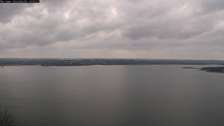 Lake Travis webcam, February 20, 2016 3:00 PM CT