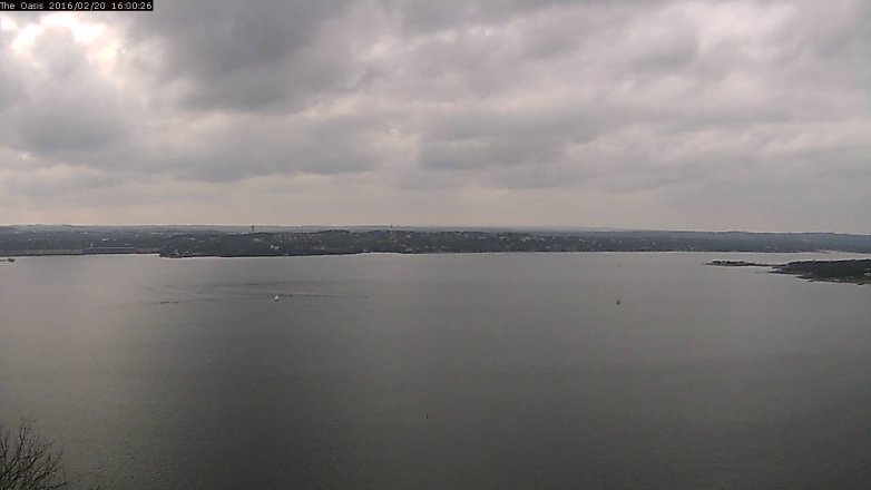 Lake Travis webcam, February 20, 2016 3:05 PM CT