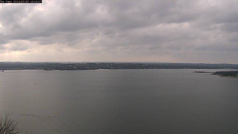Lake Travis webcam, February 20, 2016 3:20 PM CT