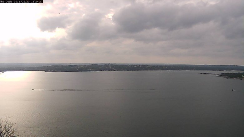 Lake Travis webcam, February 20, 2016 3:30 PM CT