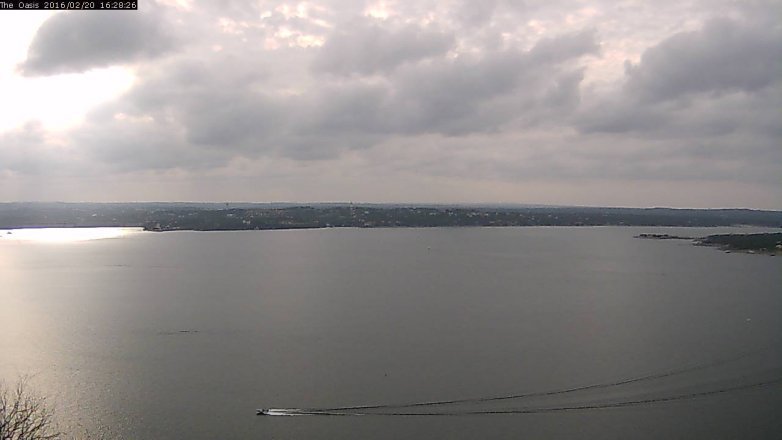Lake Travis webcam, February 20, 2016 3:35 PM CT