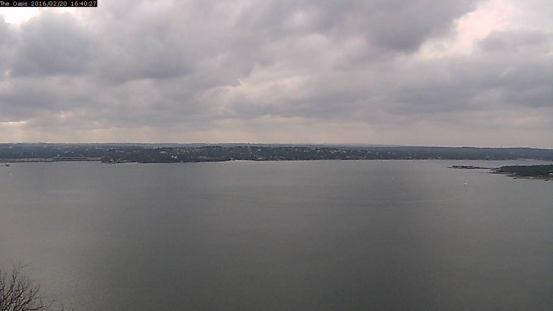 Lake Travis webcam, February 20, 2016 3:45 PM CT