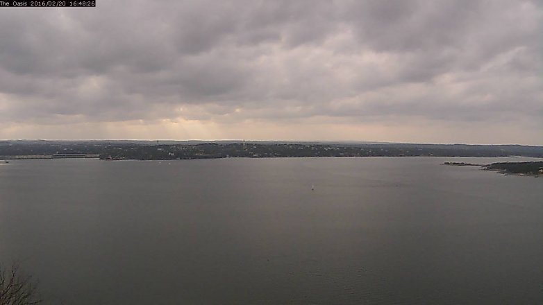 Lake Travis webcam, February 20, 2016 3:55 PM CT