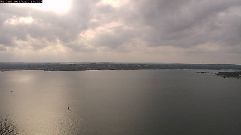 Lake Travis webcam, February 20, 2016 4:05 PM CT