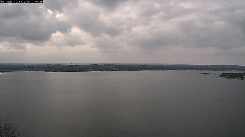 Lake Travis webcam, February 20, 2016 4:10 PM CT