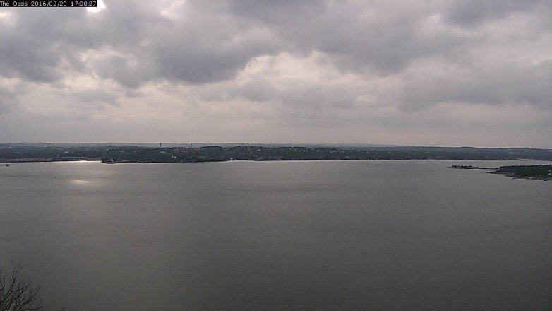 Lake Travis webcam, February 20, 2016 4:15 PM CT