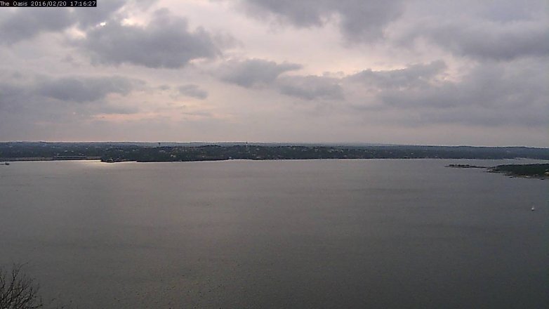 Lake Travis webcam, February 20, 2016 4:25 PM CT