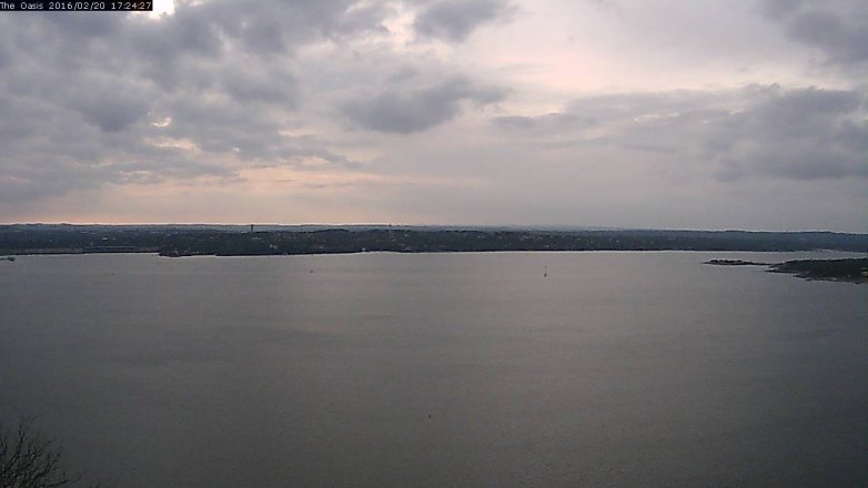 Lake Travis webcam, February 20, 2016 4:30 PM CT