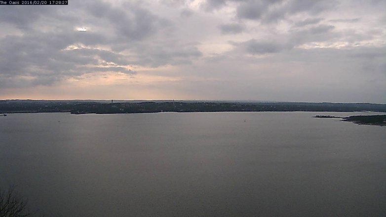Lake Travis webcam, February 20, 2016 4:35 PM CT