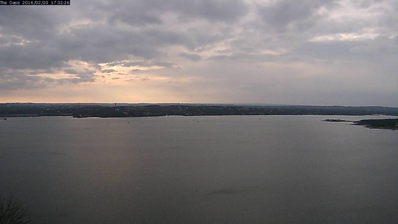 Lake Travis webcam, February 20, 2016 4:40 PM CT