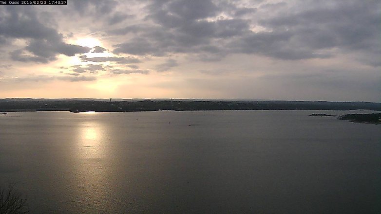 Lake Travis webcam, February 20, 2016 4:45 PM CT