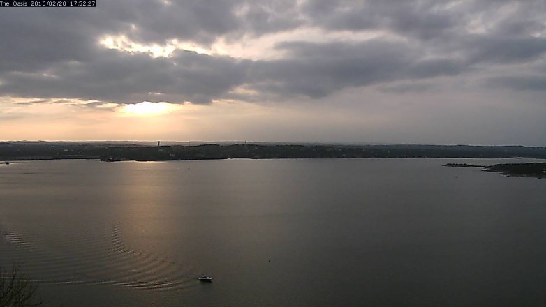 Lake Travis webcam, February 20, 2016 5:00 PM CT
