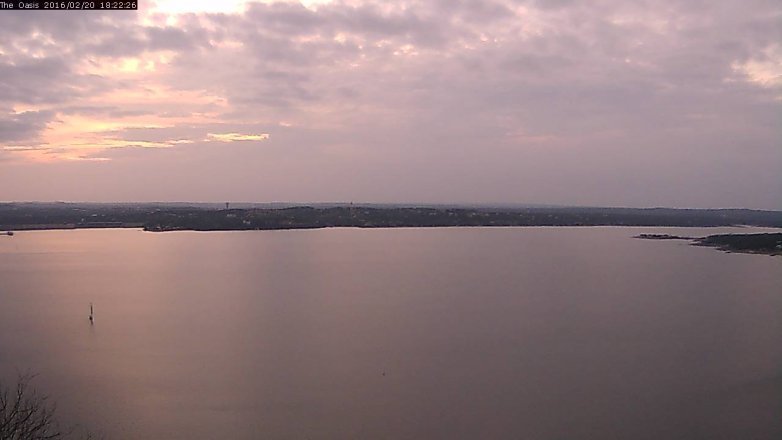 Lake Travis webcam, February 20, 2016 5:30 PM CT