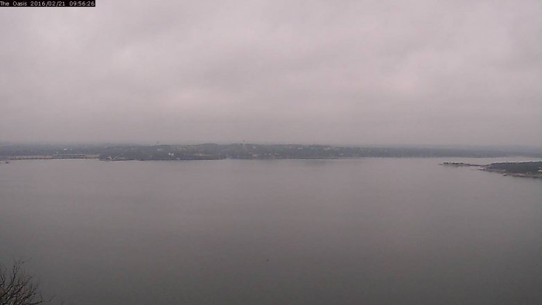 Lake Travis webcam, February 21, 2016 9:00 AM CT