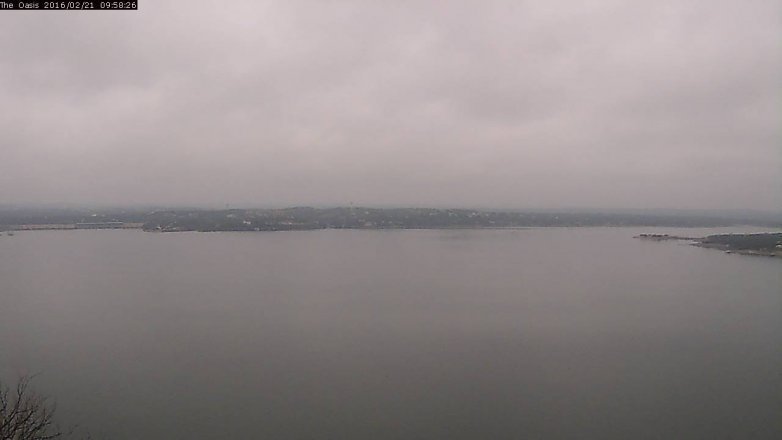 Lake Travis webcam, February 21, 2016 9:05 AM CT
