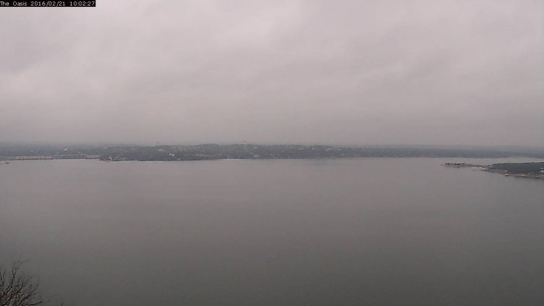 Lake Travis webcam, February 21, 2016 9:10 AM CT