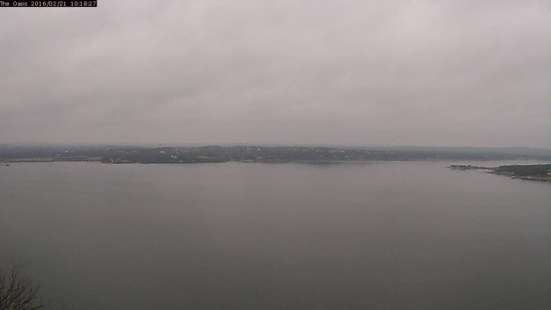 Lake Travis webcam, February 21, 2016 9:25 AM CT