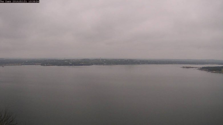 Lake Travis webcam, February 21, 2016 9:45 AM CT