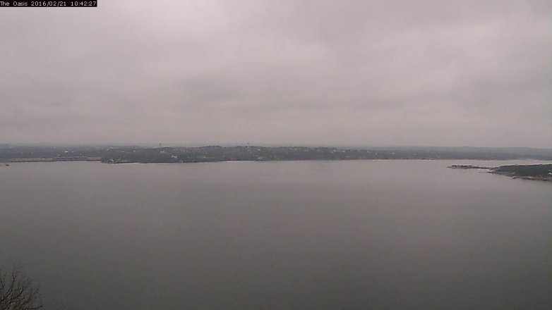 Lake Travis webcam, February 21, 2016 9:50 AM CT