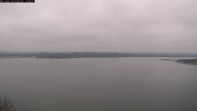 Lake Travis webcam, February 21, 2016 9:55 AM CT