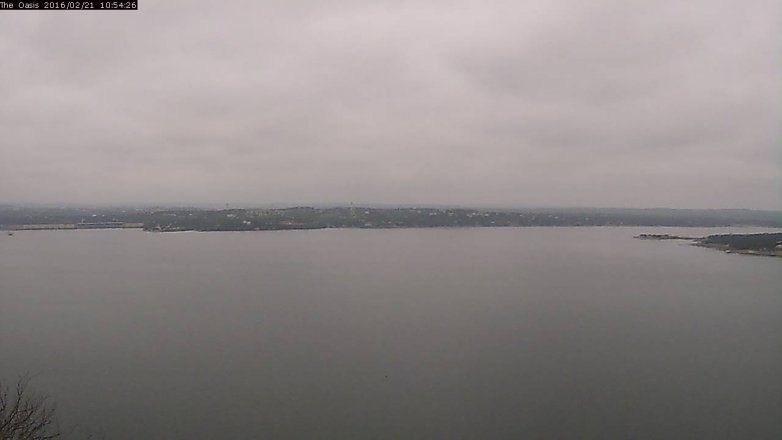 Lake Travis webcam, February 21, 2016 10:00 AM CT