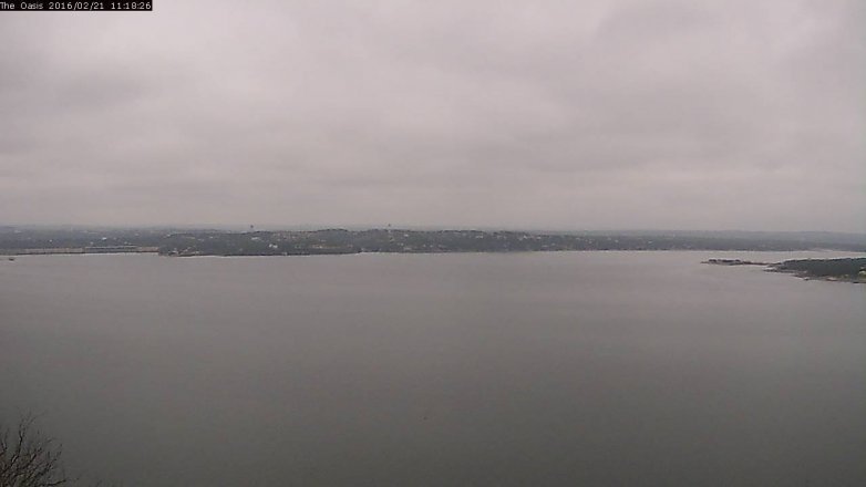 Lake Travis webcam, February 21, 2016 10:25 AM CT