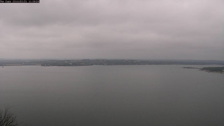 Lake Travis webcam, February 21, 2016 10:45 AM CT