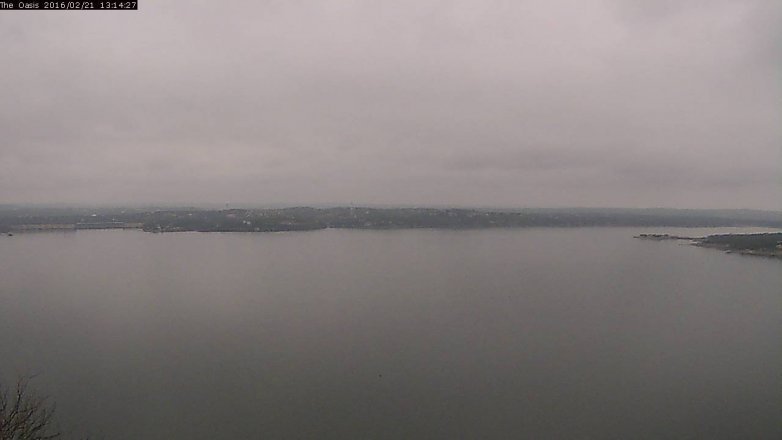 Lake Travis webcam, February 21, 2016 12:20 PM CT