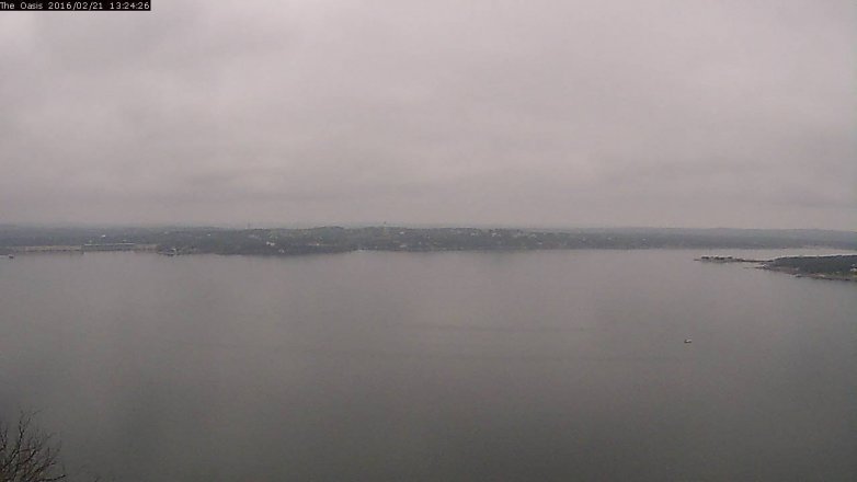 Lake Travis webcam, February 21, 2016 12:30 PM CT