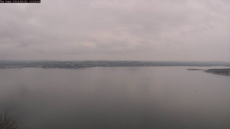 Lake Travis webcam, February 21, 2016 12:40 PM CT