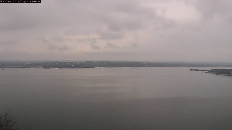 Lake Travis webcam, February 21, 2016 12:45 PM CT
