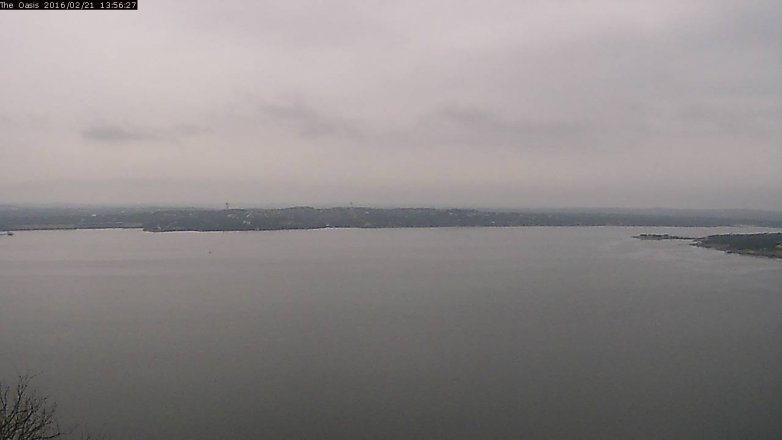 Lake Travis webcam, February 21, 2016 1:05 PM CT
