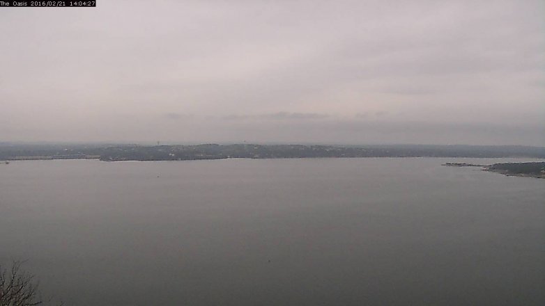 Lake Travis webcam, February 21, 2016 1:10 PM CT
