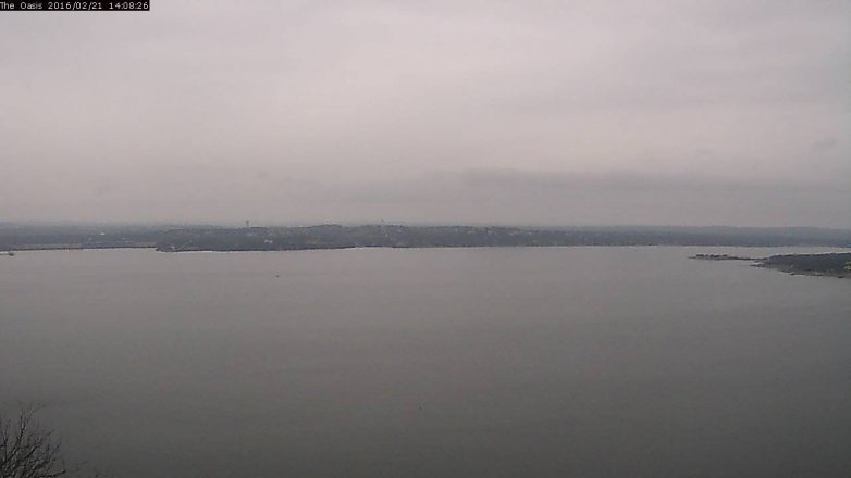 Lake Travis webcam, February 21, 2016 1:15 PM CT