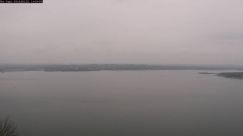 Lake Travis webcam, February 21, 2016 1:30 PM CT