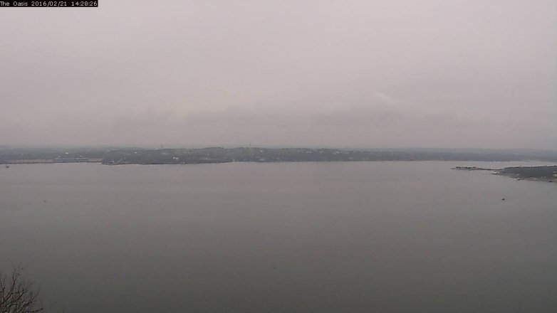 Lake Travis webcam, February 21, 2016 1:35 PM CT