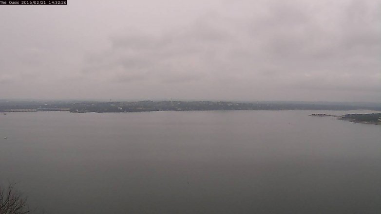 Lake Travis webcam, February 21, 2016 1:40 PM CT